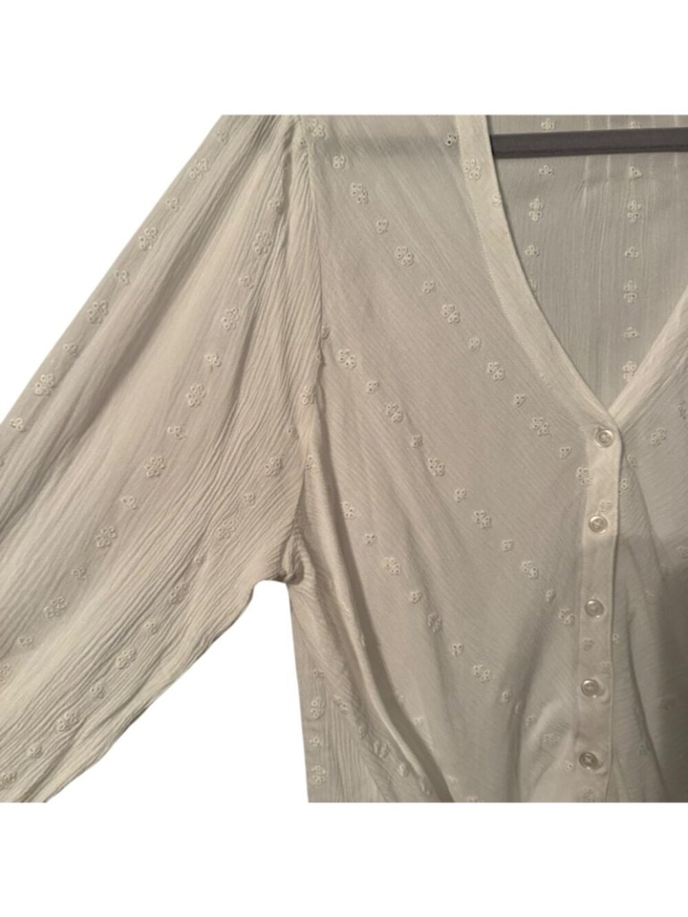 Bob Timberlake Womens White Embroidered Tie-Front Blouse Size Xl women blouse - Picture 6 of 11